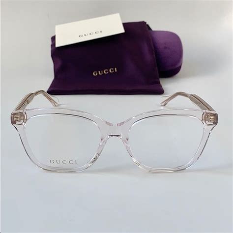 gucci pink clear glasses.